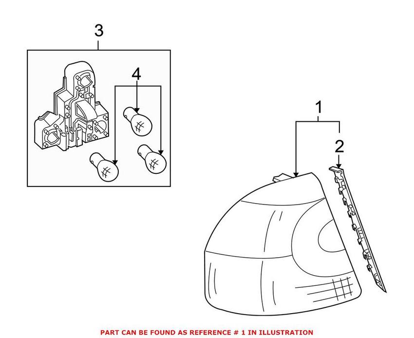 Tail Light Assembly - Passenger Side Outer (LED)